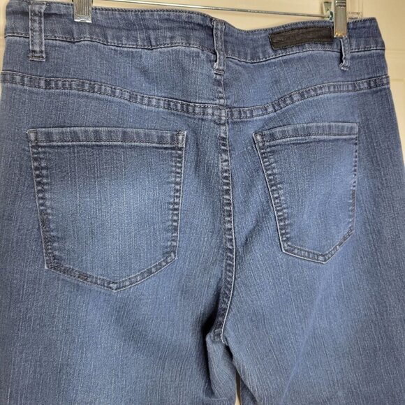 Liverpool Sz 14/32 Medium Wash Mid Rise Michelle Capri Cropped Blue Denim Jeans - Picture 11 of 12